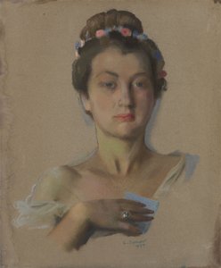 Retrato de Alexandra Levchenko, 1934 de Konstantin Andreevic Somov