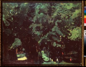 Un parque. Pintura de Konstantin (Constantin) Andreyevich Somov (1869-1939), óleo sobre lienzo de Konstantin Andreevic Somov