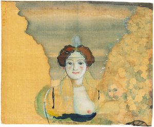 Joven dama con un jardín al fondo de Konstantin Andreyevich Somov