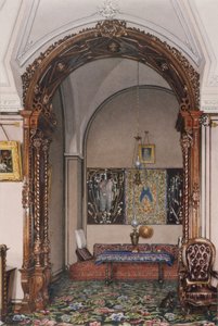 Interiores del Palacio de Invierno. El Alcoba del Estudio del Gran Príncipe Nicolás Nicolaievich de Konstantin Andreyevich Ukhtomsky