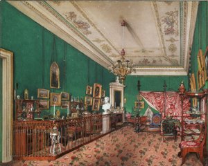 Interiores del Palacio de Invierno. El dormitorio de la Gran Princesa María Nikoláyevna, 1837