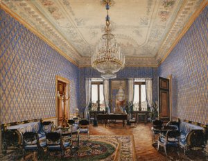Interiores del Palacio de Invierno. El salón de la Gran Princesa María Nikolayevna, 1837