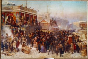 Baladines en la Plaza Admiraut en San Petersburgo de Konstantin Egorovich Makovsky