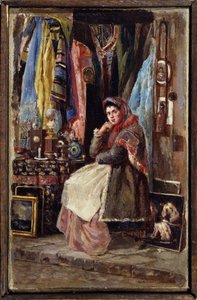Boutique de curiosidades (Tienda de Curiosidades). Pintura de Konstantin Yegorovich Makovsky (Constantin Makovski) (1839-1915), huile sur toile. Arte ruso 19e siecle. Museo de Arte M. Tuganov de Osetia del Norte, Vladikavkaz (Vladicaucaze) (ruso). de Konstantin Egorovich Makovsky