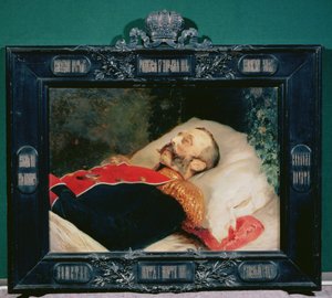 El emperador Alejandro II (1818-81) en su lecho de muerte, 1881 de Konstantin Egorovich Makovsky