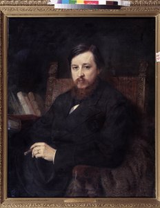 Retrato del compositor Mikhail P. Azanchevsky (Azanchevsky) (1839-1881) (Retrato del compositor M.P.Azanchevsky). Pintura de Konstantin Yegorovich Makovsky (Constantin Makovsky) (1839-1915), óleo sobre lienzo de Konstantin Egorovich Makovsky