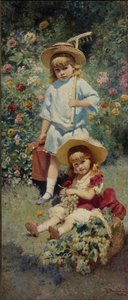 Retrato de los hijos del artista, 1882 de Konstantin Egorovich Makovsky