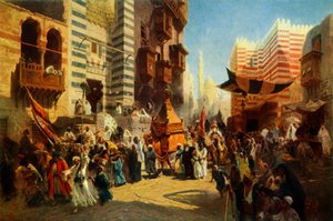 Retorno de la Alfombra Sagrada de La Meca a El Cairo, 1876, 1965 de Konstantin Egorovich Makovsky