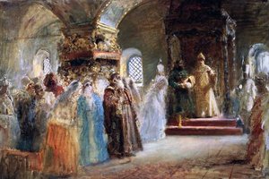 El zar Alexei Mijáilovich (1629-76) eligiendo una novia