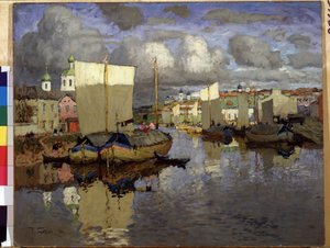 "Pskov" Peinture de Konstantin (Constantin) Gorbatov (1876-1945) 1919 Museo Estatal Ruso, San Petersburgo de Konstantin Ivanovich Gorbatov