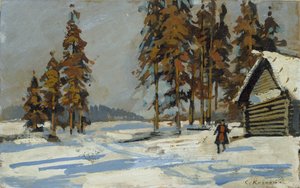 Paisaje de invierno, principios del siglo XX de Konstantin Korovin