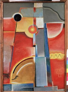 Construcción de color. (Construcción en color). Pintura de Konstantin Konstantinovich Medunetsky Medunetsky (Medunetsky, Medunetski) (1899-1935), óleo sobre lienzo de Konstantin Medunetsky