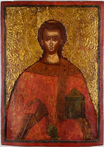 San Lorenzo (San Lorenzo) - Icono de Konstantinos Adrianoupolitis (activo en el siglo XVII), temple sobre madera de Konstantinos Adrianoupolitis