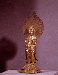 Arte coreano: representación del Buda Amitabha, estatuilla de oro. Período Silla. Siglos VII-VIII. Museo Nacional de Corea de Korean School