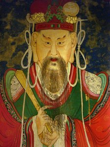 Detalle, retrato del Décimo Rey (Yeonsangun) de Korean School