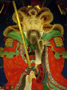(detalle) retrato del décimo rey (Yeonsangun) de Korean School