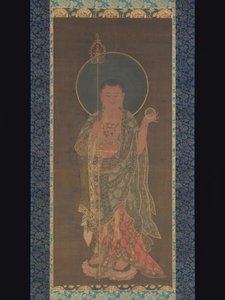 Pergamino colgante de Kshitigarbha de Korean School
