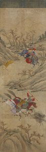 Escena de caza (3 jinetes y 2 jabalíes) de Korean School