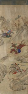 Escena de caza (3 jinetes y un jabalí) de Korean School