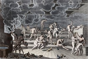 Una casa de baños rusa, 1811 de Korneev