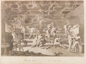 Una casa de baños rusa. Les peuples de la Russie ou description des moeurs por Charles de... de Korneev