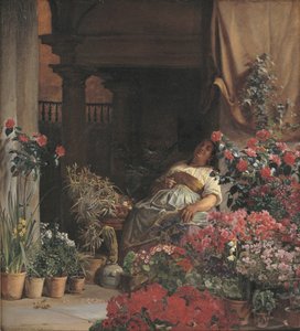Una vendedora de flores florentina de Kristian Zahrtmann
