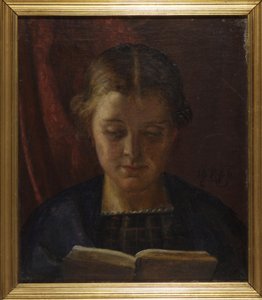 Elisabeth Zahrtmann, hermana del artista, leyendo de Kristian Zahrtmann
