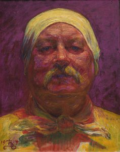 Autorretrato a la luz de una lámpara de Kristian Zahrtmann