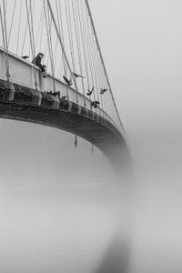Un hombre en el puente Misty de Krunoslav Nevistic