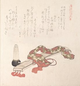 Koto arpa japonesa y órgano de lengüeta Sho, siglo XIX de Kubo Shunman