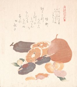 Naranjas y caquis secos, siglo XIX de Kubo Shunman