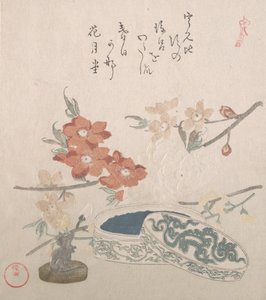 Flores de Durazno, un Sello y una Caja de Sellos, siglo XIX de Kubo Shunman
