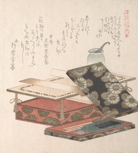 Mesa y juego de escritura de Kubo Shunman
