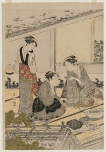 Mujeres en una casa de té, finales de la década de 1780 de Kubo Shunman