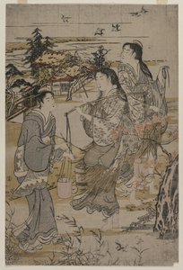 Mujeres con cubos de sal, El río Noda Tama en la provincia de Mutsu, finales de 1780s de Kubo Shunman