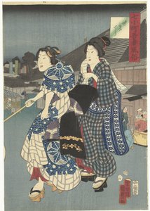 festival del templo The Seven Komachi and Customs in the East (título de la serie) Nana Komachi Azuma fuzoku (título de la serie sobre el objeto) de Kunisada (II) , Utagawa
