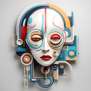 Escultura en 3D de un bello rostro humano 1