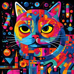 Dibujo abstracto de gato 2