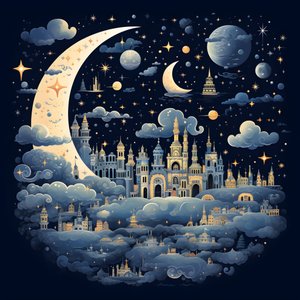 Esta es una colección de ilustración aislada de fantasía de los elementos del cielo 3