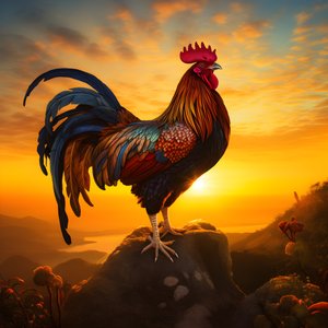 El canto de un gallo al amanecer 1