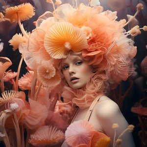 Retrato de cerca de las bellas flores submarinas de las anémonas de mar Actinia Goettin 4 de Kurt Heppke