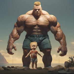 Intimidating and nasty weightlifter steroid freak buff babe with huge muscular man 1