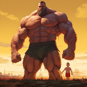 Intimidating and nasty weightlifter steroid freak buff babe with huge muscular man 4
