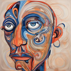 Cara, espiral para los ojos y un pájaro para la nariz... 1