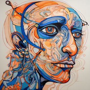 Cara, espiral para los ojos y un pájaro para la nariz... 4