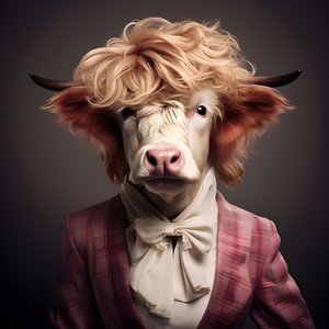 Vaca de las tierras altas como Marilyn Monroe 4