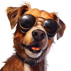 Hund, Dibujos animados, Sonnenbrille 3