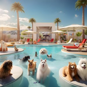 Hunde-Poolparty en Palm Springs 1