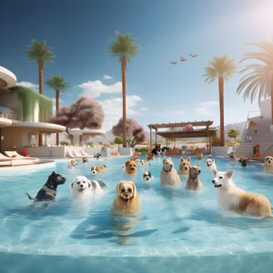 Hunde-Poolparty en Palm Springs 4