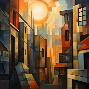 Pintura cubista de paisajes urbanos 3